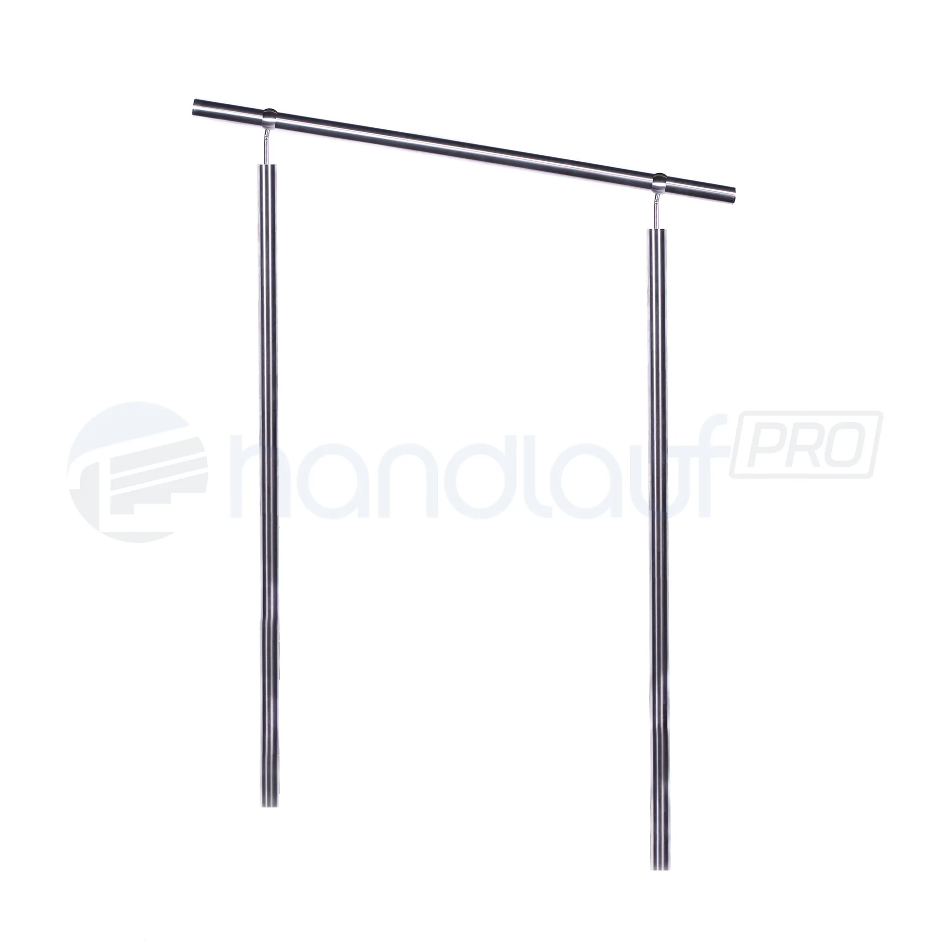 Seitenansicht: Freistehenden Handlauf aus Edelstahl einbetonieren.