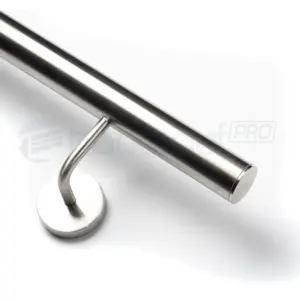 Geschweisster Handlauf Edelstahl mit flacher Endkappe für robuste und sichere Anwendung. Hochwertige Verarbeitung.