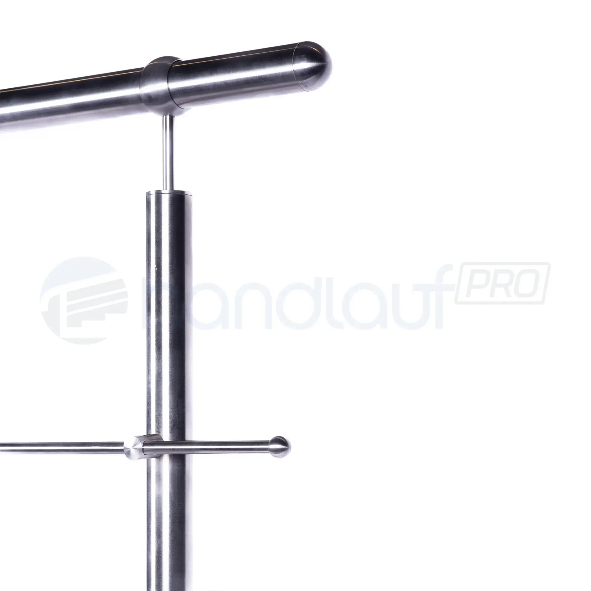 Rellinggeländer Edelstahl Halbkugel nicht verstellbar links – stabiles Edelstahlgeländer mit fester Halbkugel-Endkappe und linker Ausrichtung