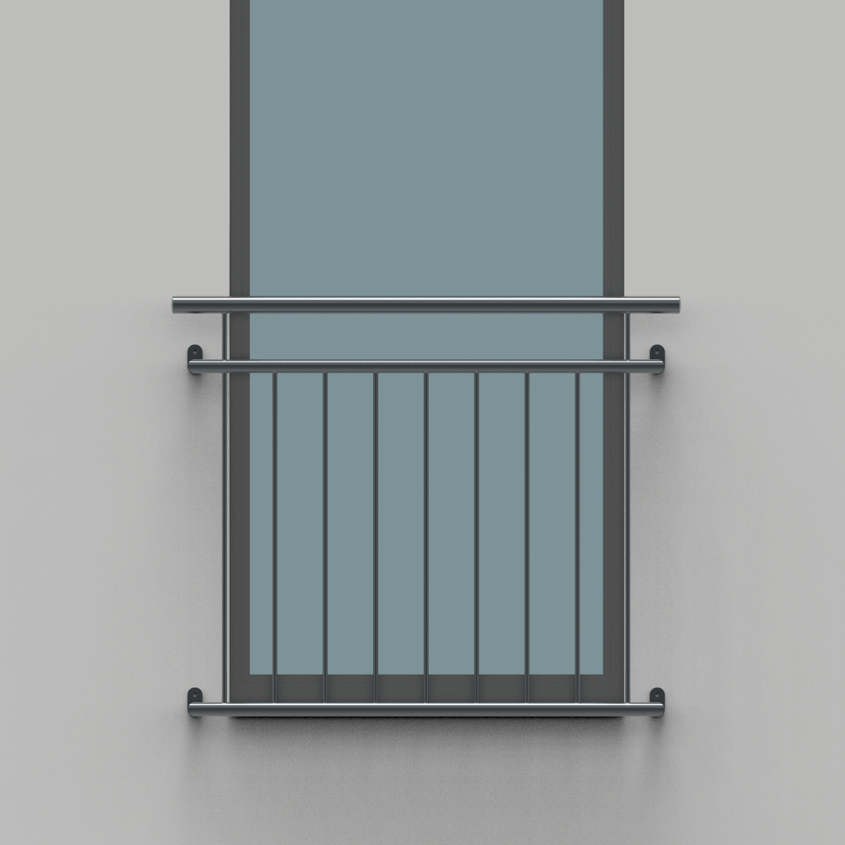 Französischer Balkon aus Edelstahl pulverbeschichtet | RAL7016 Anthrazitgrau Französischer Balkon aus Edelstahl pulverbeschichtet | RAL7016 Anthrazitgrau