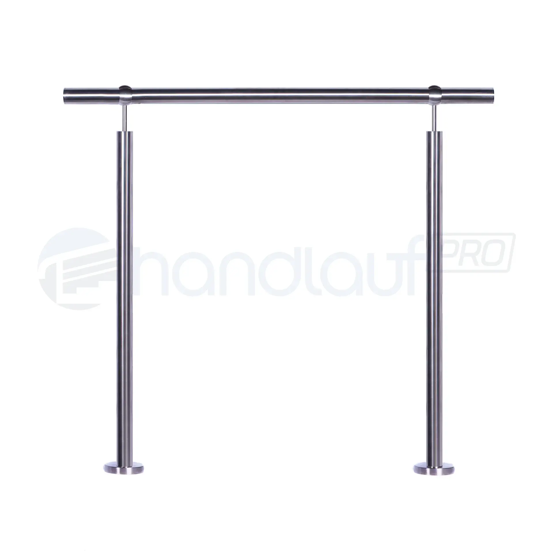 Detailansicht Freistehendes Geländer aus Edelstahl, aufgesetzt. Zeigt die hochwertige Verarbeitung, die sichtbare Befestigung und die einfache Installation.