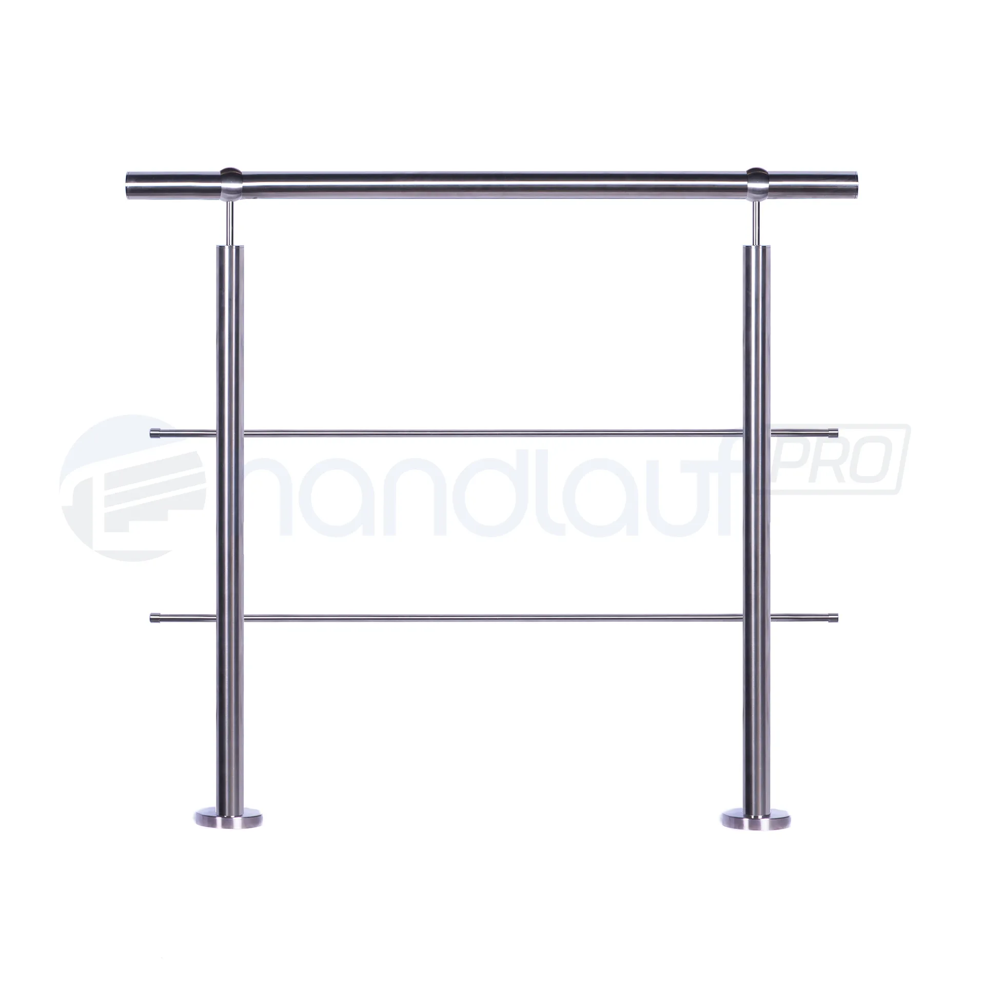 Relinggeländer aufgesetzt Aufgesetztes Edelstahl-Relinggeländer mit zwei filigranen Querstreben. Schlichte Eleganz für Balkone und Terrassen. Rostfreier Stahl für dauerhaften Glanz.