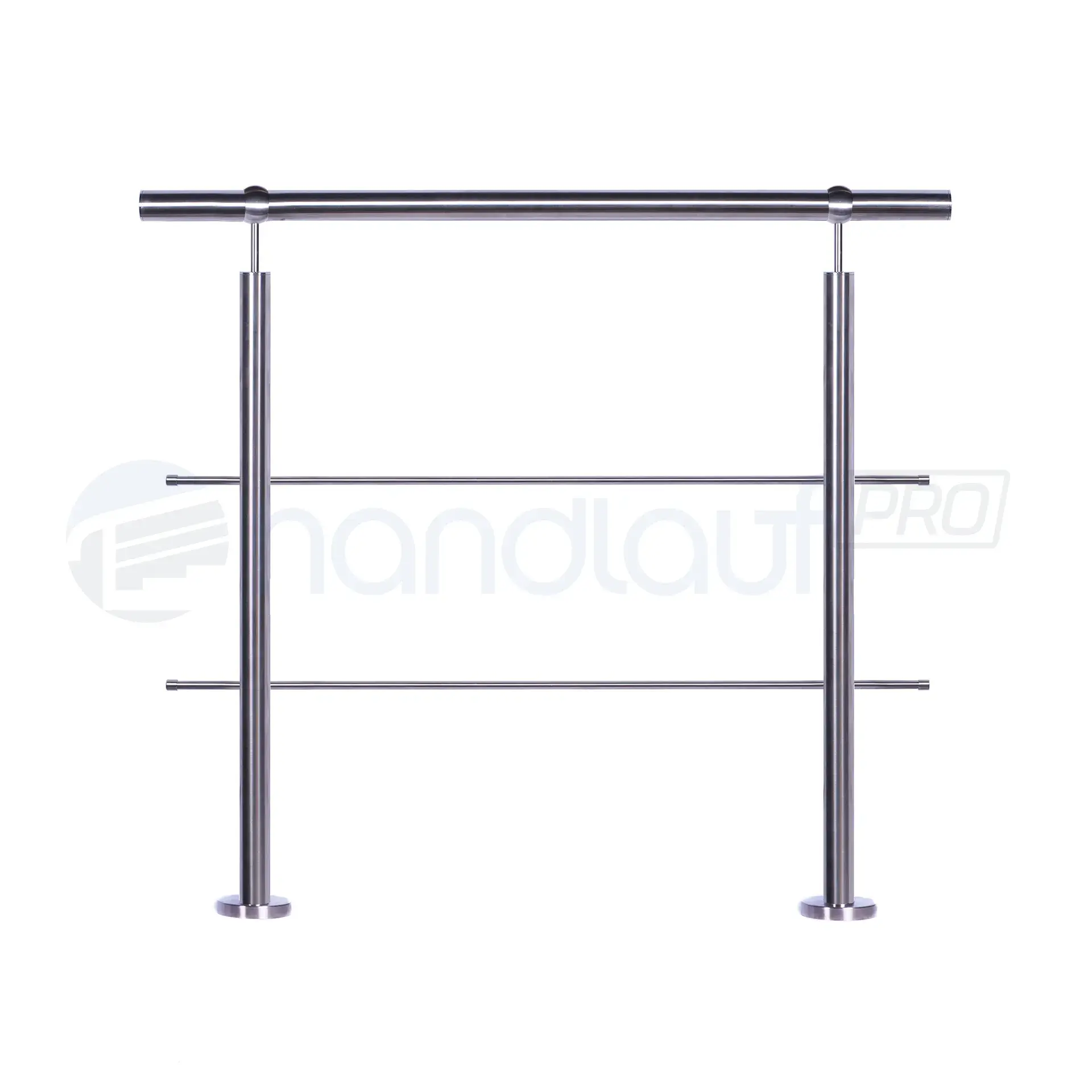 Relinggeländer aufgesetzt Aufgesetztes Edelstahl-Relinggeländer mit zwei filigranen Querstreben. Schlichte Eleganz für Balkone und Terrassen. Rostfreier Stahl für dauerhaften Glanz.