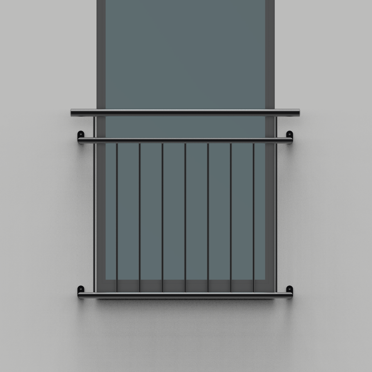 Französischer Balkon aus Edelstahl pulverbeschichtet | RAL9005 Tiefschwarz Französischer Balkon aus Edelstahl pulverbeschichtet | RAL9005 Tiefschwarz