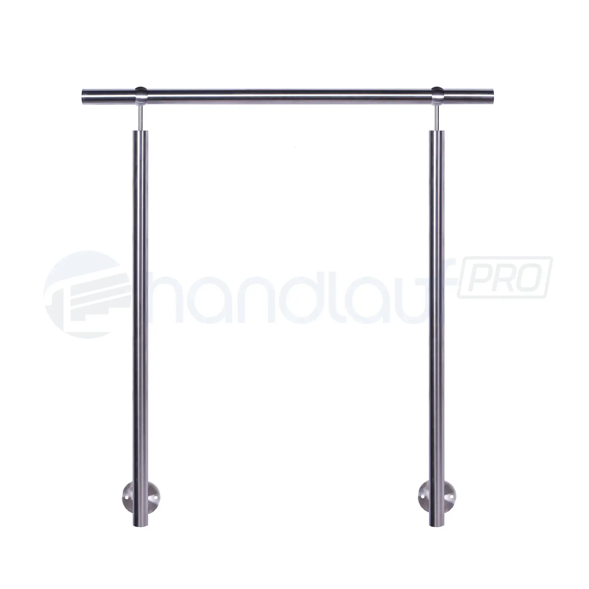 Freistehender Handlauf seitlich Freistehendes Geländer aus Edelstahl, seitliche Befestigung. Zeigt die hochwertige Verarbeitung, die elegante Befestigung und die solide Konstruktion für maximale Stabilität.