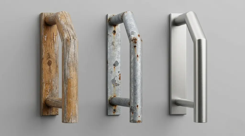 Vergleich - Holz, Stahl oder Edelstahl-Treppengeländer - HandlaufPRO
